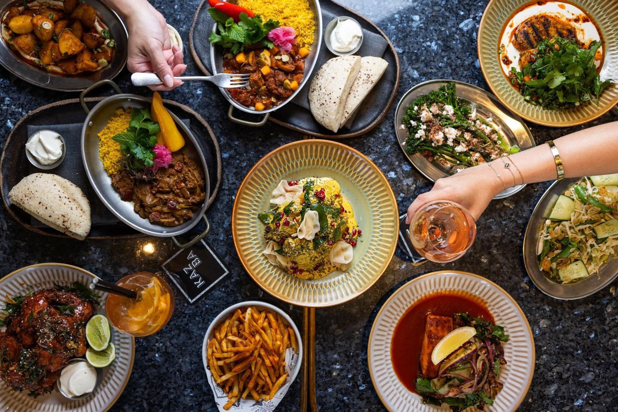 Ovolo The Valley Брісбен Екстер'єр фото A selection of dishes at KARN